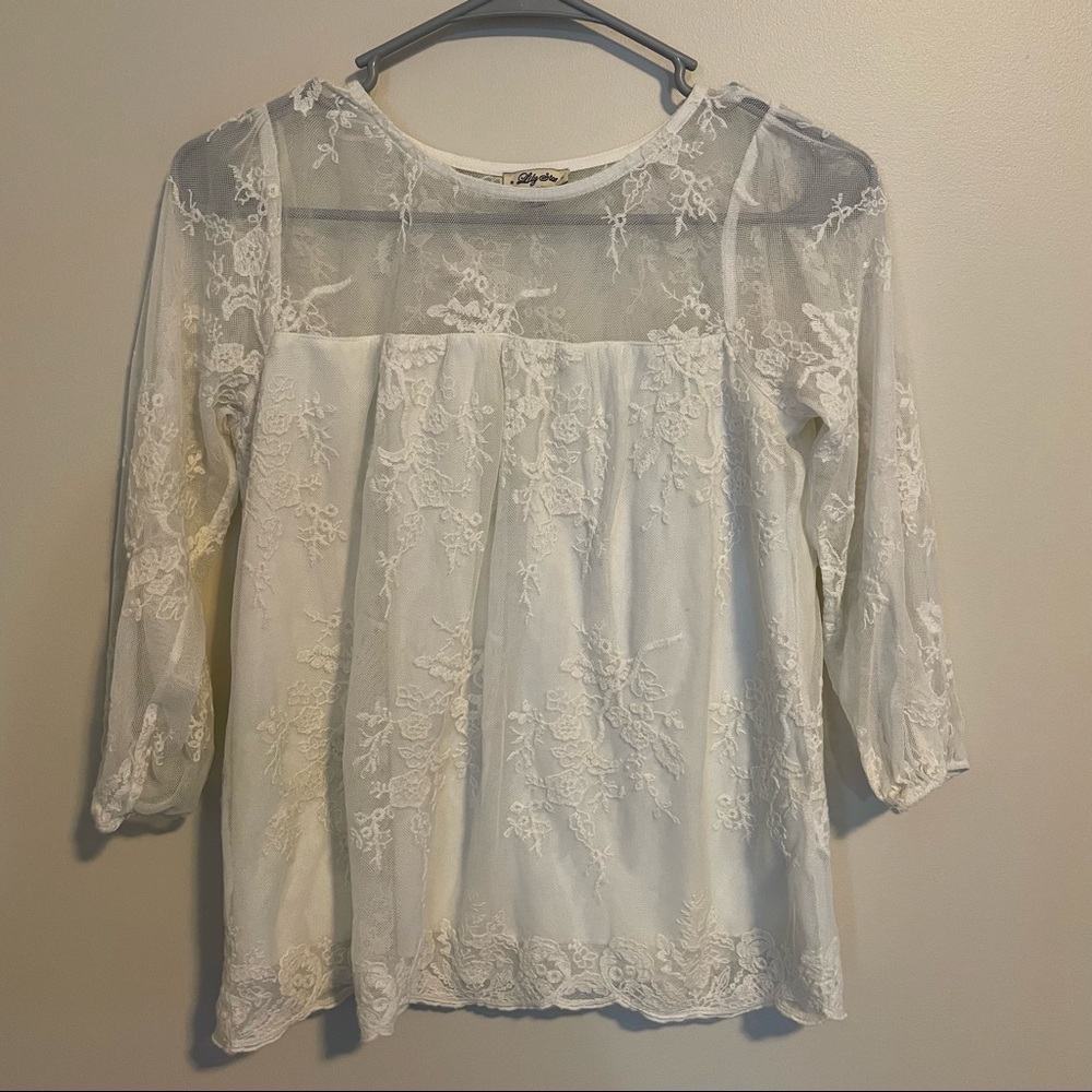 Small White Lace Blouse